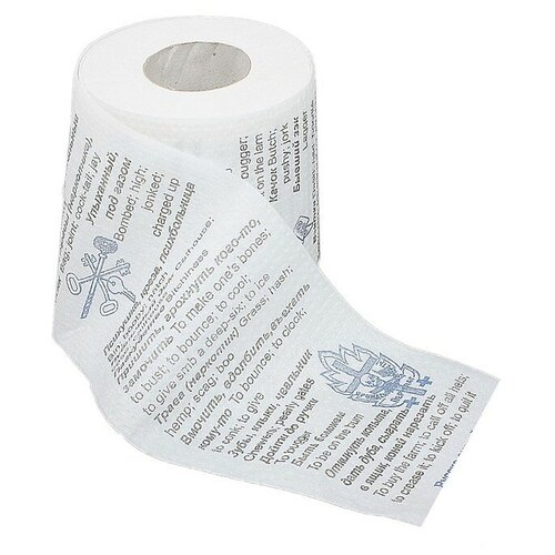 Сувенирная туалетная бумага Русско-английский разговорник, 1 часть, 9х10х9 см