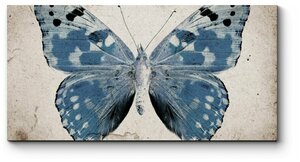 Модульная картина Винтажная голубая бабочка 170x85