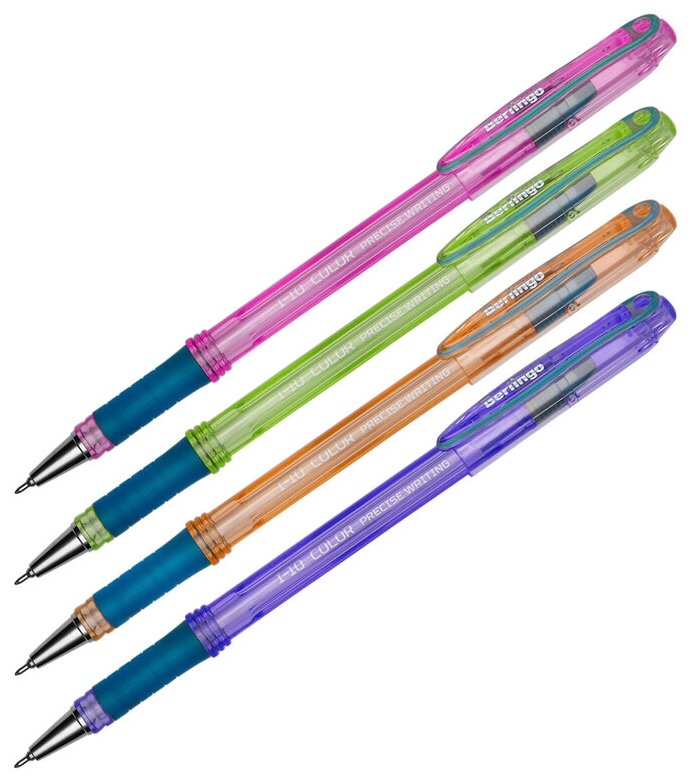 Ручка шариковая Berlingo "I-10 Color" 0,4мм, синяя, корпус ассорти BERLINGO_ 285412