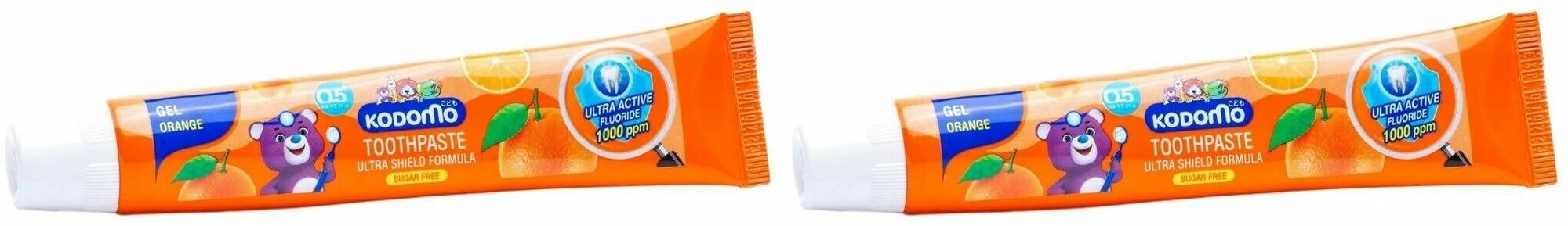 Lion Зубная паста для детей с 6 месяцев Thailand Kodomo с ароматом апельсина 40 г, 2 шт