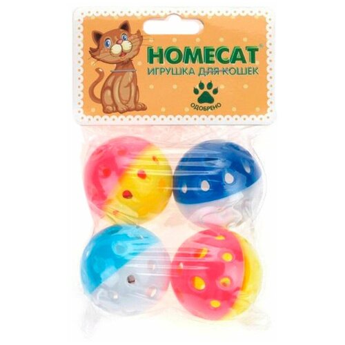 Homecat Мячи пластиковые Горошек с колокольчиком Ф 4 см (0.04 кг) (14 штук)