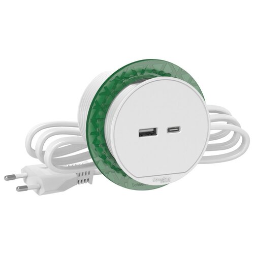 Блок розеточный USB тип А + тип С белый , SCHNEIDER ELECTRIC INS44008 (1 шт.) блок розеточный usb тип а тип с антрац schneider electric ins44009 1 шт