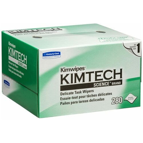 TWIST Kimberly-Clark Салфетки безворсовые Kimtech Kimwipes Science (280 шт) размер 11x21 см. WIPE-KC-01