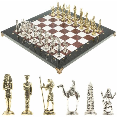 шахматы сувенирные древний египет Шахматы Древний Египет доска 40х40 см мрамор лемезит 122632