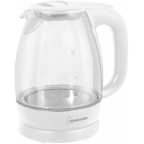 Чайник HOMESTAR HS-1012 17 л стекло пластик белый 228600₽