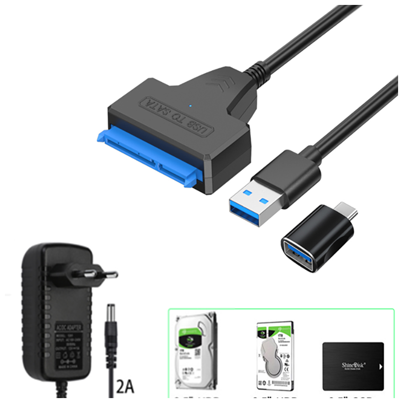 Кабель-переходник для HDD SATA USB 3.0 с дополнительным питанием