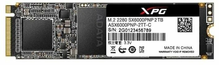 SSD-накопитель ADATA PCI-E x4 2Tb ASX6000PNP-2TT-C XPG