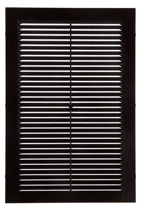 Решетка вентиляционная ZEIN Люкс Л200КР, 200 x 300мм, с сеткой, неразъемная, коричневая 9405236 - фотография № 1