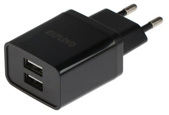 Exployd Сетевое зарядное устройство Exployd EX-Z-610, 2 USB, 3.1 А, черное
