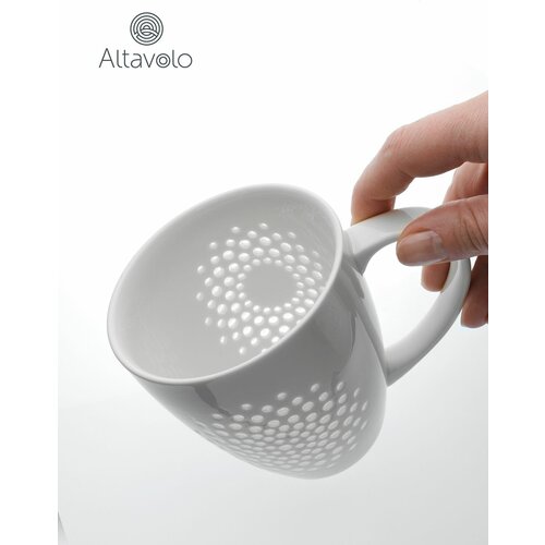 Кружка чашка для чая для кофе дизайнерская фарфоровая Coralli Fiore белая 425 мл