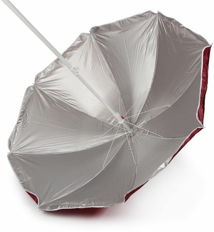 Зонт пляжный, складной, купол 185см Бордовый - фотография № 4