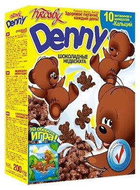 Krosby Denny готовый завтрак Сухой Шоколадные Медвежата 200г - фотография № 1