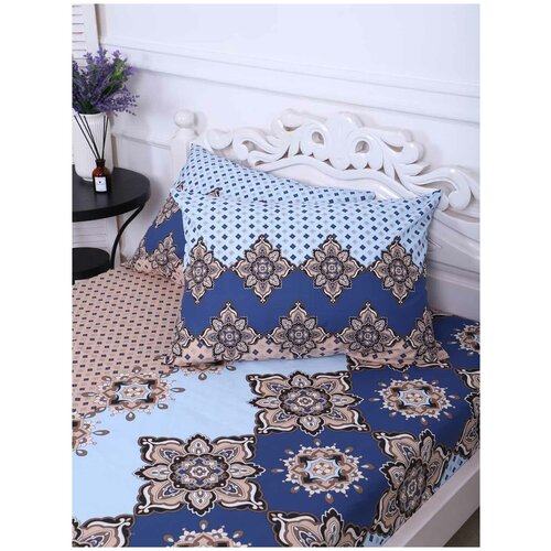 Комплект наволочек поплин (молния) - Марокко (голубой) Размер 50х70