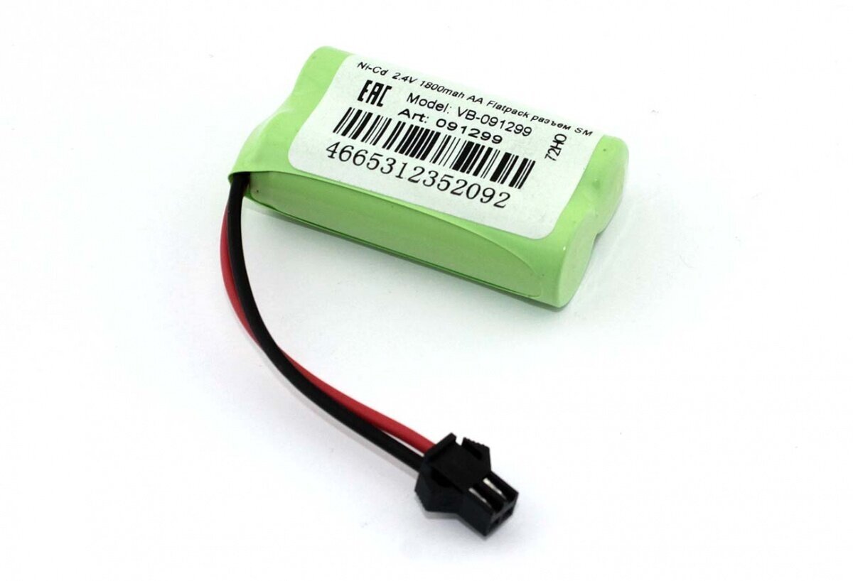 Аккумулятор Ni-Cd 2.4V 1800mah AA Flatpack разъем SM