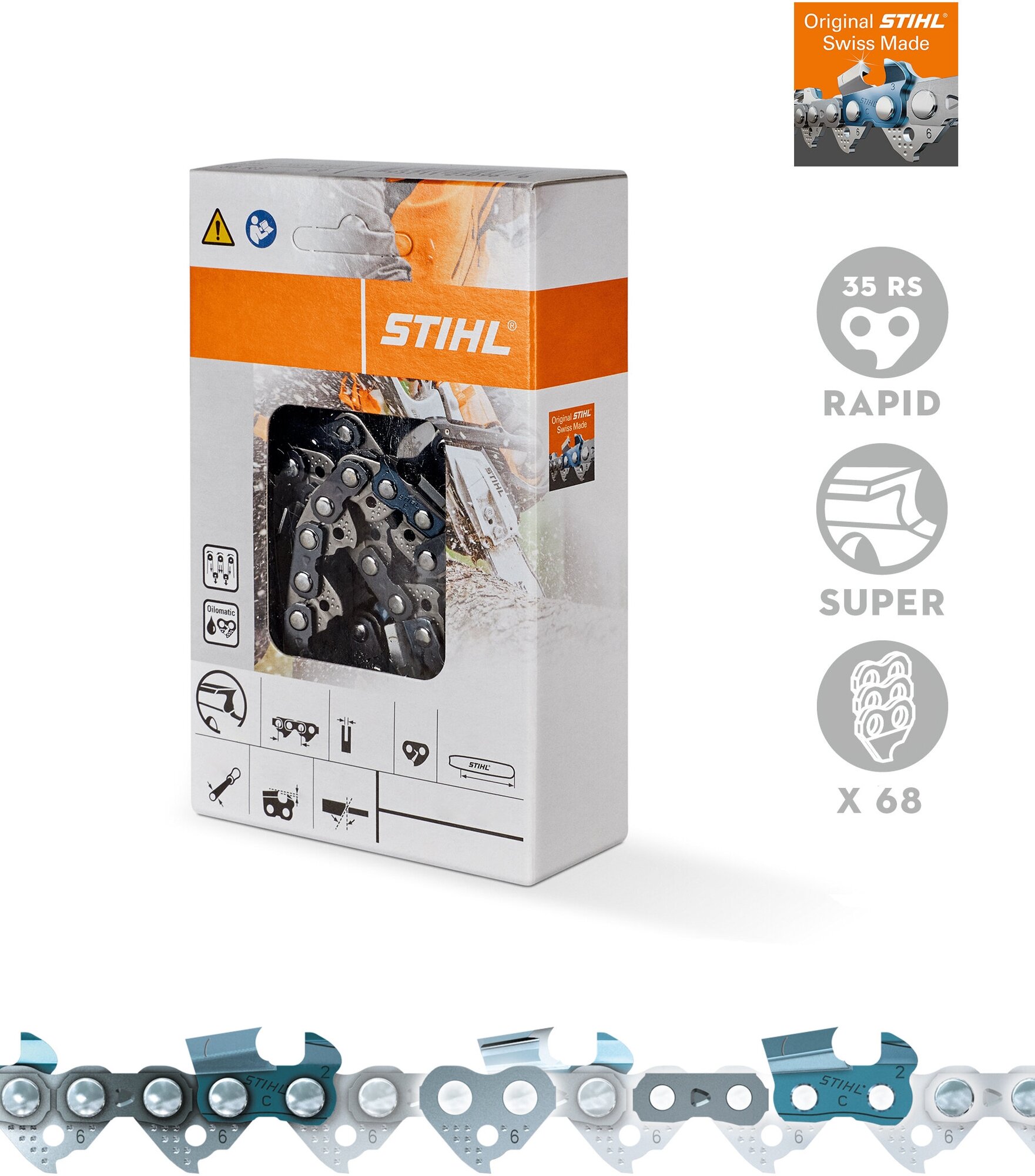 Цепь Rapid Super (35 RS) (68 звеньев) 0325 15 Stihl 3622-006-0068