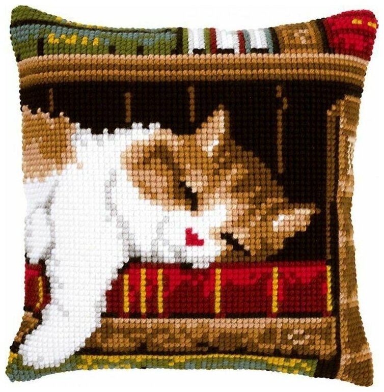 Набор для вышивания Vervaco "Подушка. Спящий кот", 40x40 см
