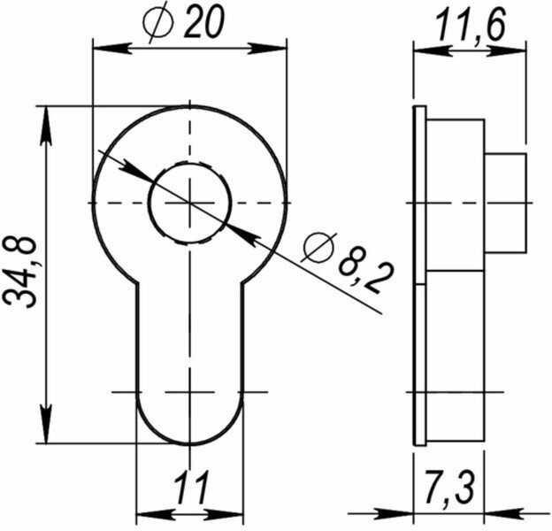 Вставка под шток для CYLINDER 1SN-3 мат.никель - фотография № 2