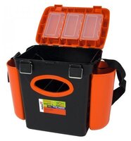 Ящик для рыбалки HELIOS FishBox односекционный (10л) 31х23х34.5см оранжевый/черный