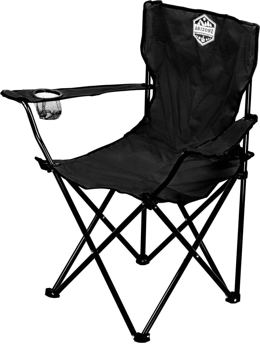Кресло складное кемпинговое ARIZONE Coyote черное с держателем для бутылок и чехлом (42-909000)