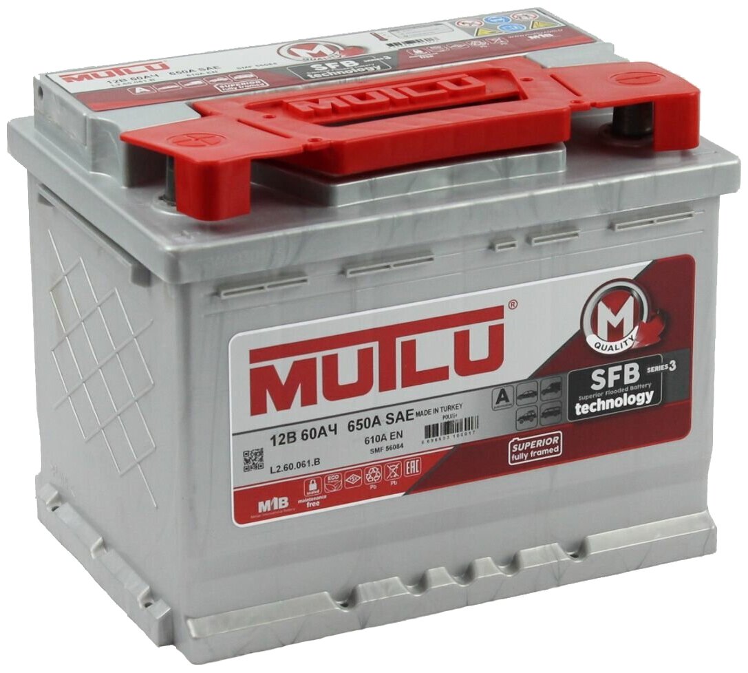 Аккумулятор Mutlu Din Type Serie 3 12V 60A/H 610A (242X175x190) Пп Mutlu арт. L260061B