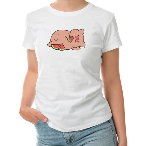 Женская футболка «свинка, пухля, поросенок» (XL, темно-синий)