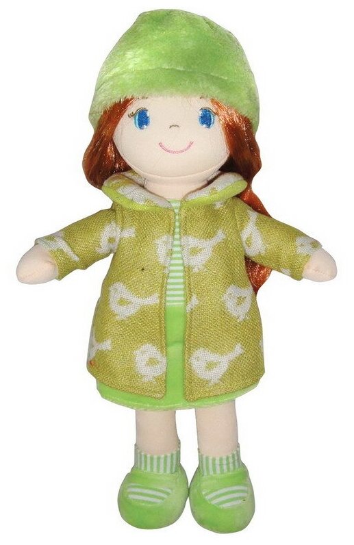 Кукла ABtoys Мягкое сердце, рыжая в зелёном пальто, мягконабивная, 36 см M6023