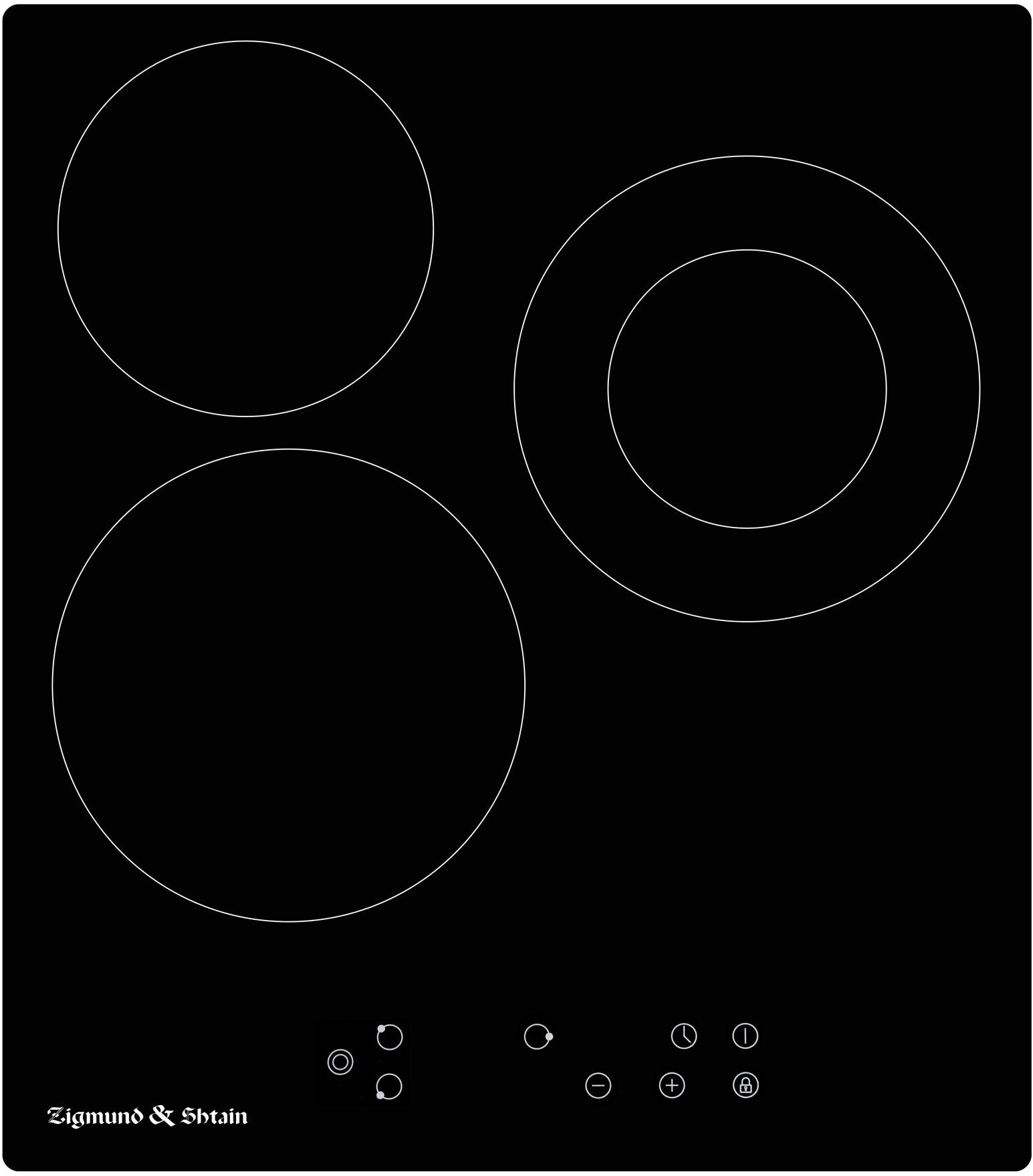 Встраиваемая панель электрическая Zigmund&Shtain CN 37.4 B /черн., 3-х комф., сенс. упр./Китай