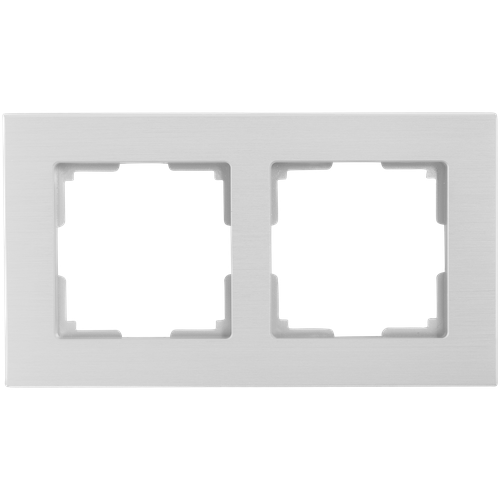 Рамка для розеток и выключателей Werkel Aluminium 2 поста, металл, цвет алюминий