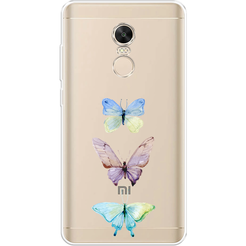 Силиконовый чехол на Xiaomi Redmi Note 4X (Global) / Сяоми Редми Нот 4Х (Global) Акварельные бабочки, прозрачный силиконовый чехол на xiaomi redmi note 4x global сяоми редми нот 4х global сиреневая цветочная рамка прозрачный