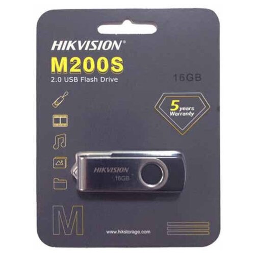 USB флешка 16Gb Hikvision M200S USB 2.0 флешка hikvision m200s hs usb m200s 64g u3 64гб usb3 0 серебристый черный