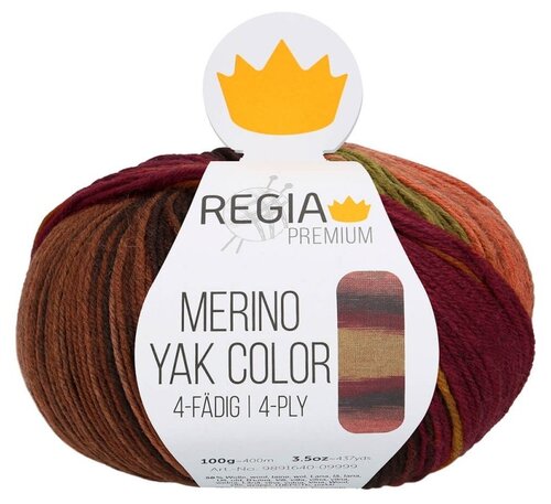 Пряжа Regia Merino Yak Color, 58 % мериносовая шерсть, 1 % полиамид, 100 г, 400 м, 1 шт., 08510 400 м