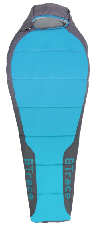 Мешок спальный BTrace Zero S size Левый, (Серый/Синий) (ТК: +5°C)