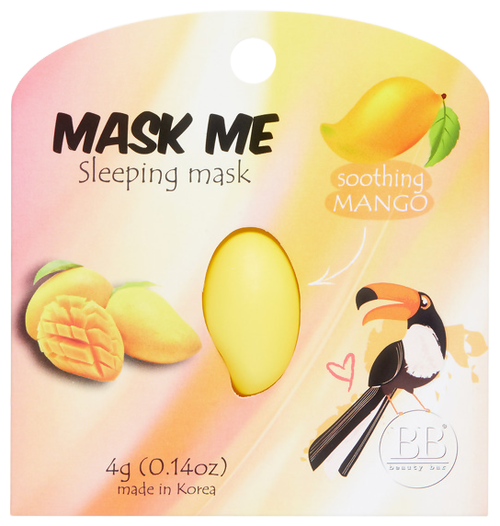 Beauty Bar Успокаивающая ночная маска для лица Mask Me Sleeping Mask Soothing Mango, 4 г, 4 мл