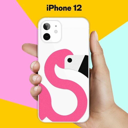 Силиконовый чехол Фламинго на Apple iPhone 12