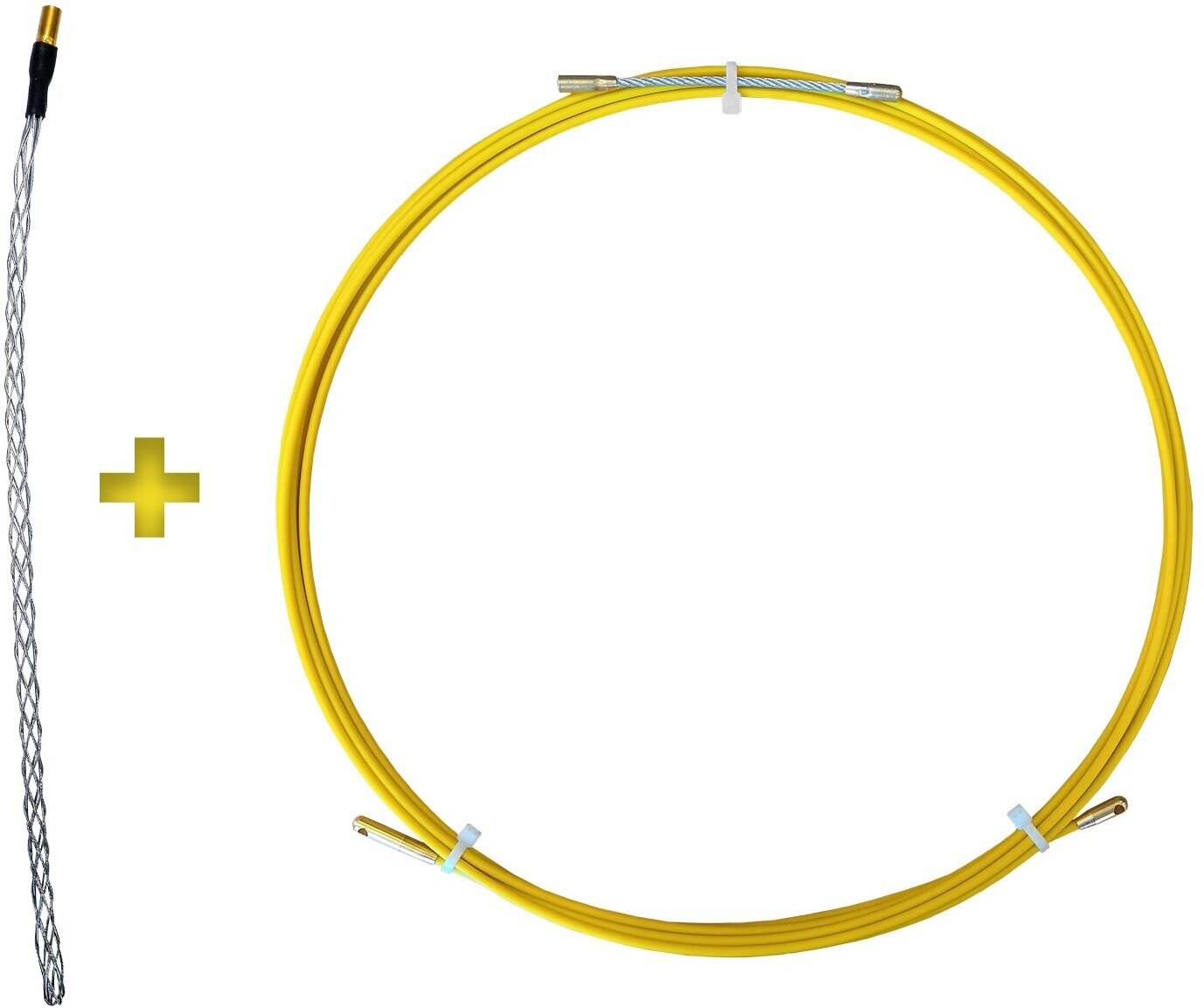 Протяжка для кабеля 45 мм 5 м + Кабельный чулок 5-12 мм 200 мм с резьбой М6