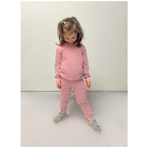 Комплект одежды , худи и брюки, повседневный стиль, размер 104, розовый