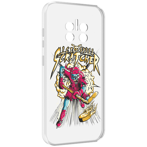 Чехол MyPads нарисованный скелет хоккеист для Doogee V11 задняя-панель-накладка-бампер