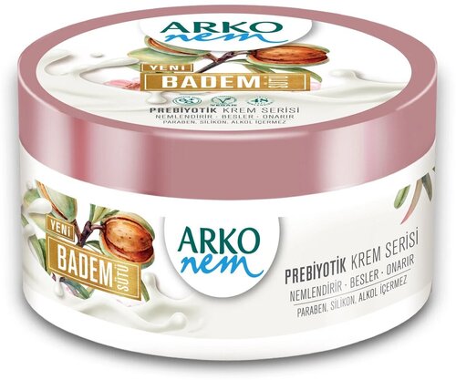 Arko Nem Badem увлажняющий крем с маслом миндаля, растительным молоком и пребиотиками, 250 гр.