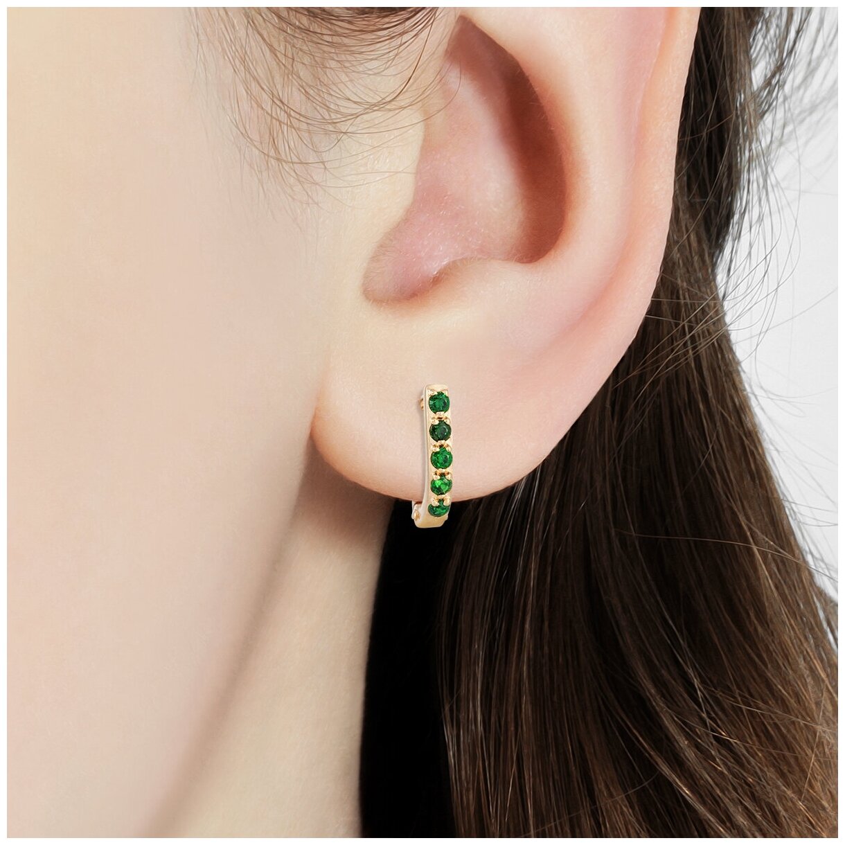 Серьги двусторонние Юверос, красное золото, 585 проба, фианит
