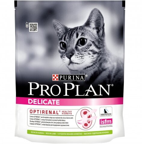 PRO PLAN `Delikate` Ягненок с комплексом OPTIRENAL для кошек с чувствительным пищеварением 400 гр