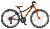 Подростковый горный (MTB) велосипед KTM Wild Speed 24.24 V (2018) black matt/orange 12" (требует фин