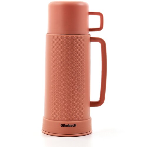 Термос 600 мл. пластиковый со стеклянной колбой Ofenbach NB 101324 (101324 / розовый)