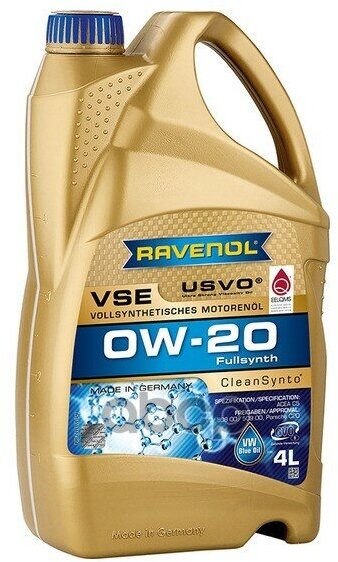 Ravenol Моторное Масло 0W-20 (4Л) (Второй Номер 4014835862067)