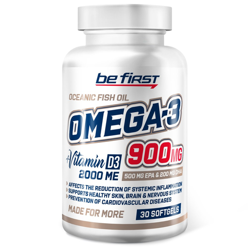 Be First Omega-3 900 mg + Vitamin D3 2000 IU (30 гел. капс)