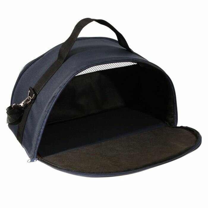 Рюкзак для переноски животных, 41х23х20 см, цвет черный с синим - фотография № 3