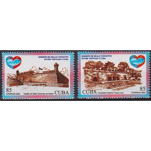 Почтовые марки Куба 2020г. Совместный выпуск Кубы и Вьетнама - укрепления Крепости, Дипломатия MNH