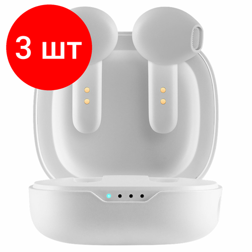 Комплект 3 шт Наушники с микрофоном гарнитура DEFENDER TWINS 920 Bluetooth беспроводные белые 63920 4013₽