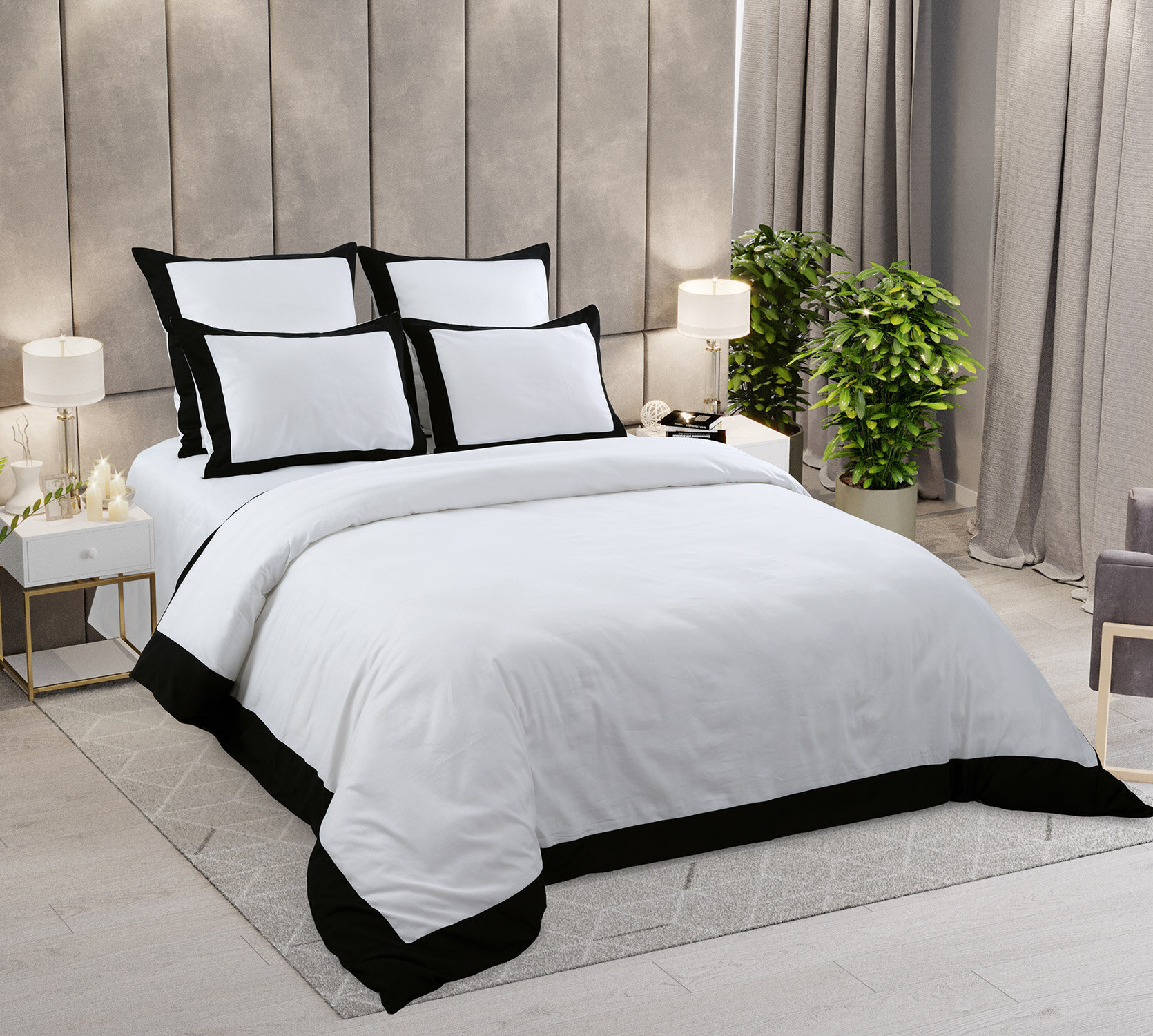 фото Постельное белье Legends двухспальное, сатин, Платиновый