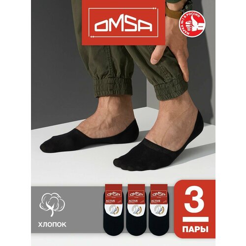 Носки Omsa, 3 пары, размер 45-47, черный