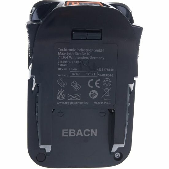 Аккумуляторы Для Электроинструмента Аккумулятор L1850SHD 18В, 5Ач, Li-Ion AEG 4935478860